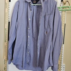 Tommy Hilfiger Navy and White Plaid Shirt